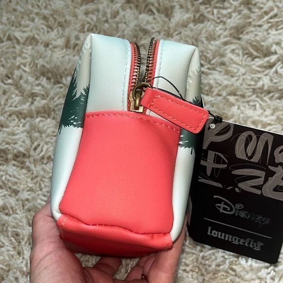 NWT Loungefly Mickey Minnie Cosmetic Bag Winter Holiday Christmas Tree Pickup Tr - Picture 11 of 14